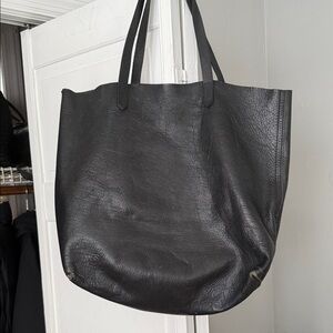 Madewell Black Leather Tote Bag